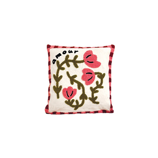 Coussin Influence coquelicot rose