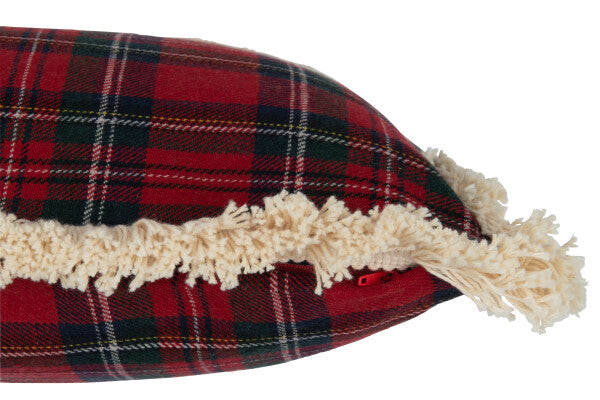 Coussin Carreaux Famille Rouge/Vert