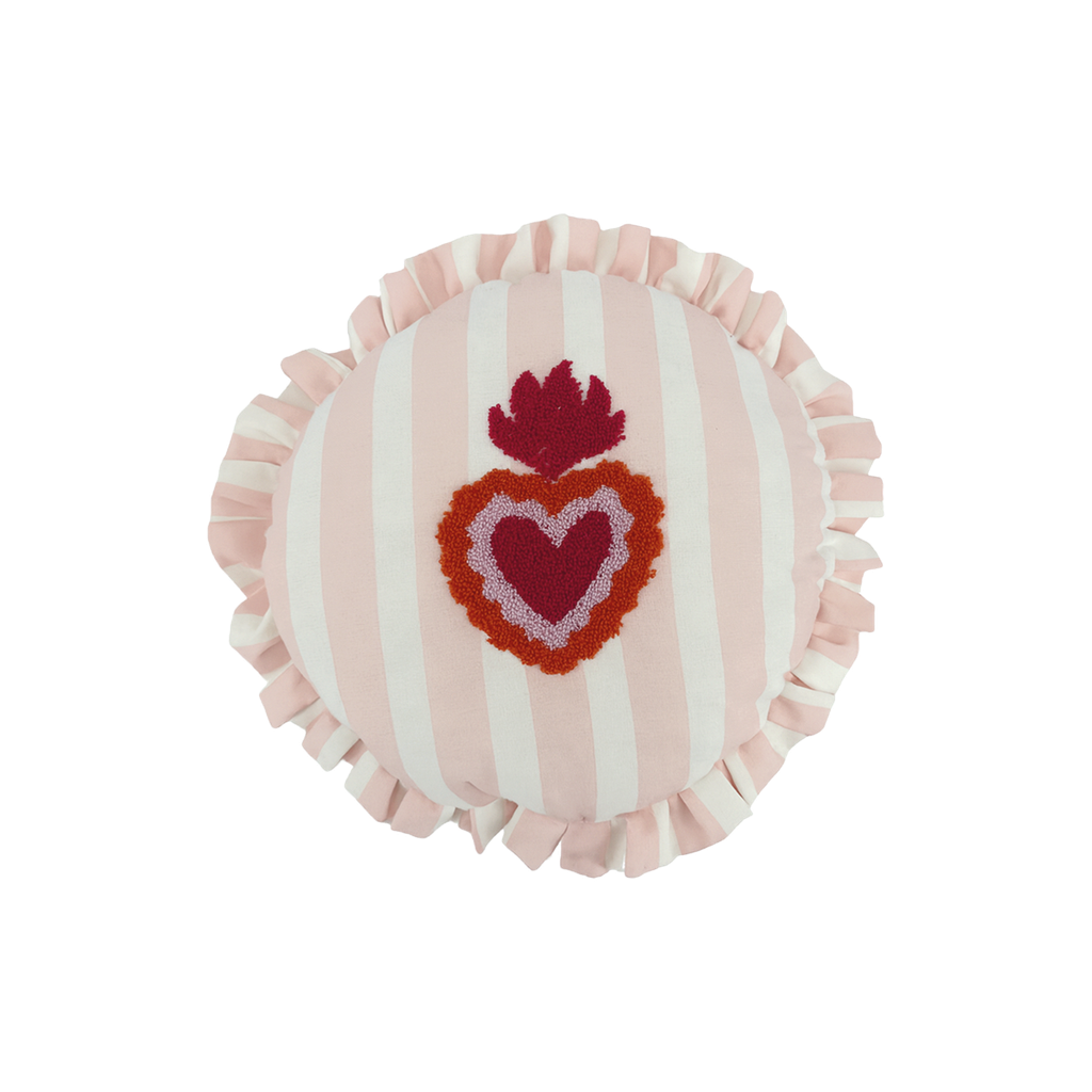 Coussin trattoria cœur rose
