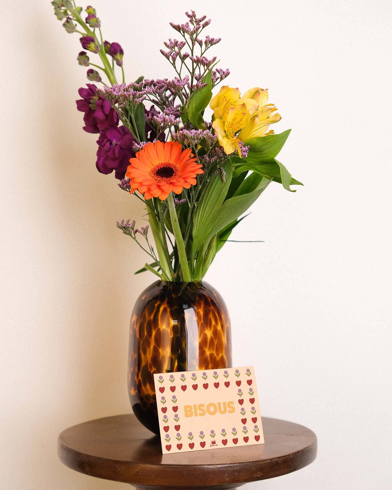 Mini carte "Love" :  Bisous (avec enveloppe)