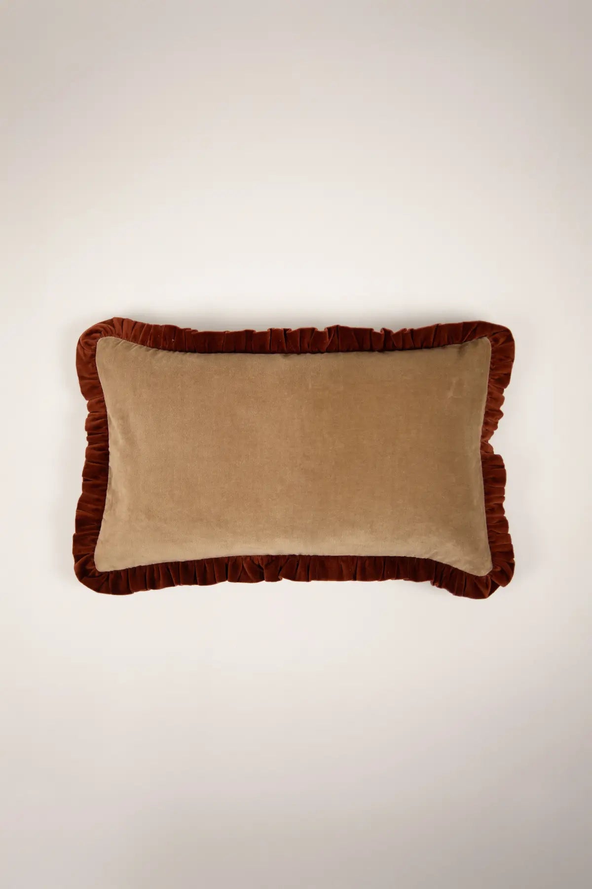 coussin Doris beige et rouille 30x50cm