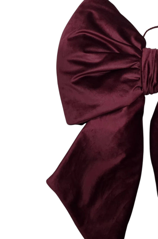 Ruban de Noël rembourré en velours, 14 x 15 cm: Bordeaux