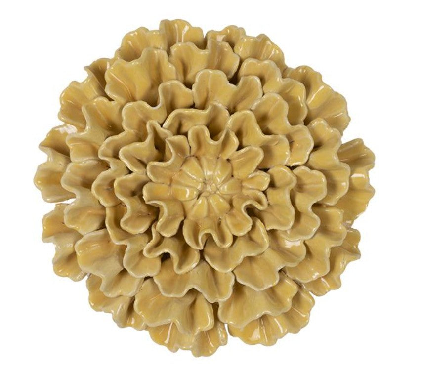 Fleur céramique jaune