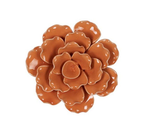 Fleur céramique orange