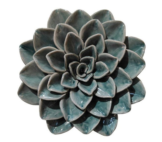 Fleur verte céramique