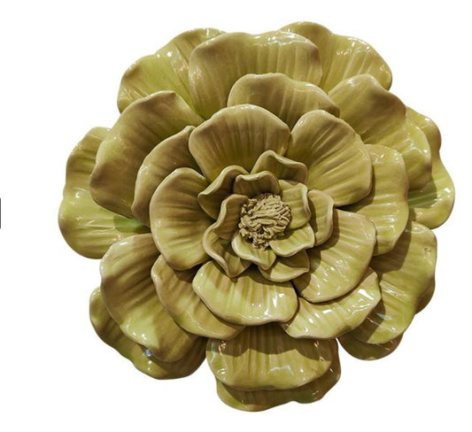Fleur céramique vert anis