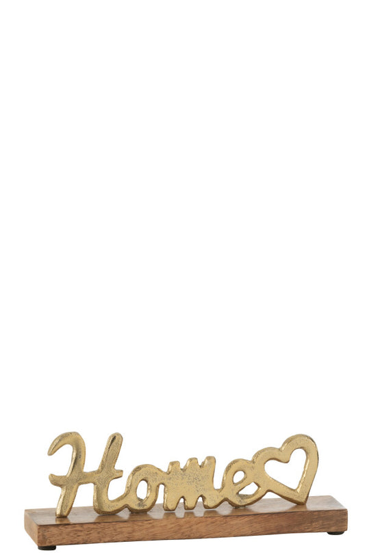 Home Coeur Sur Pied Aluminium/Bois Or