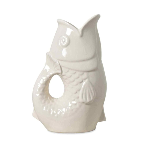 Vase pichet Poisson gm blanc cassé