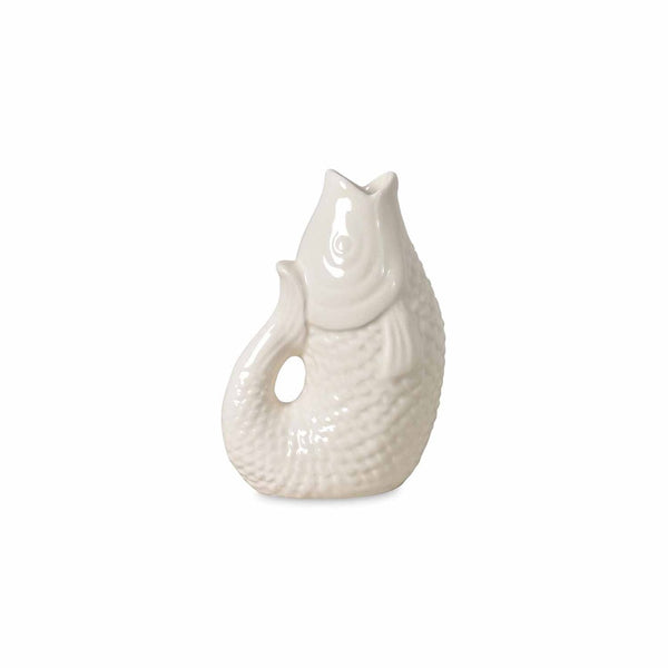 Vase ceramic Poisson pm blanc cassé