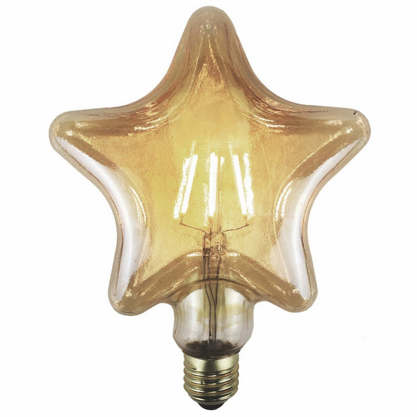 Ampoule LED Etoile 4W E27 ambre D12 H15,5cm dimmable