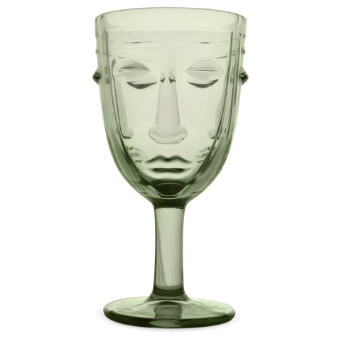 Verre à pied Visage vert