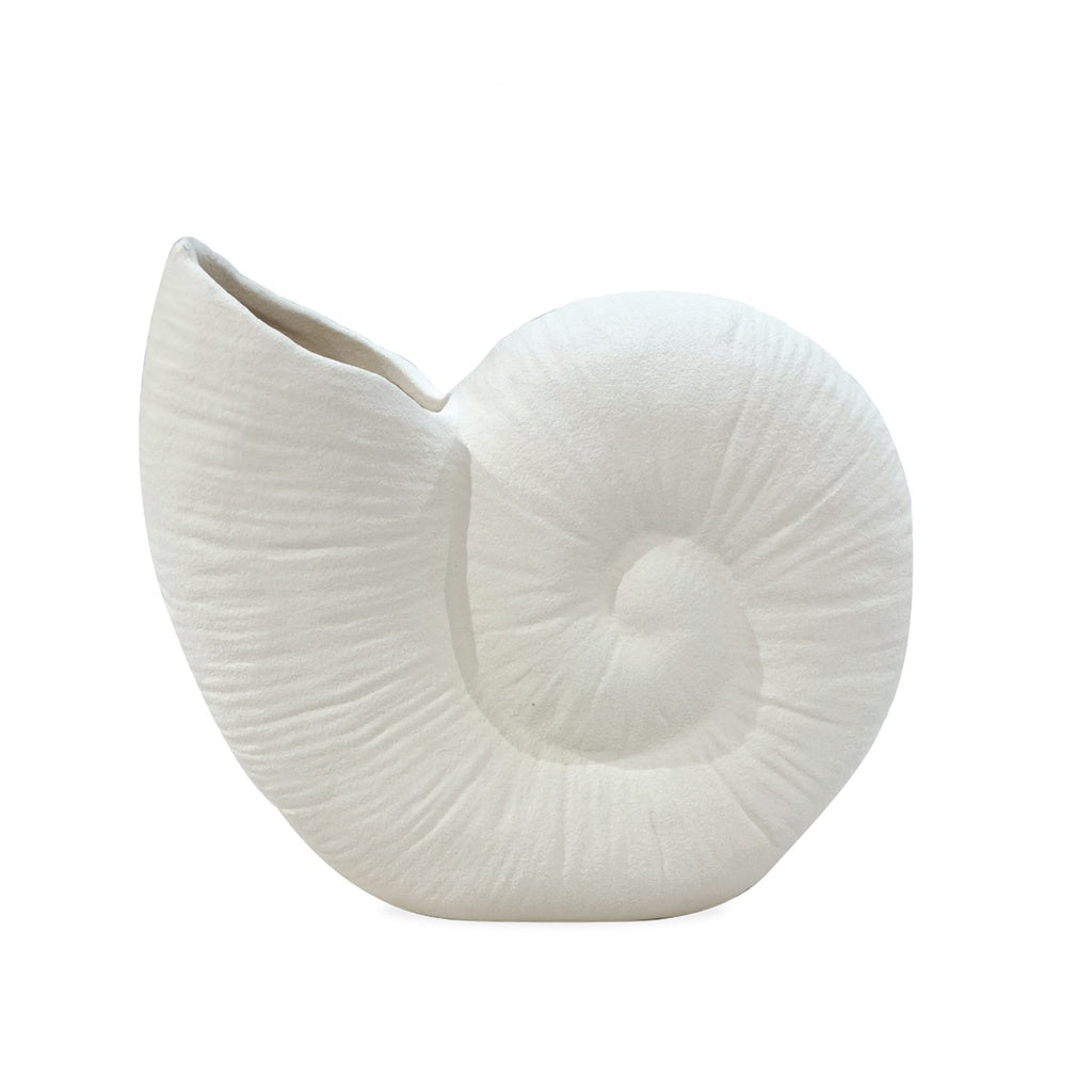 Vase ceramic Coquillage blanc texturé