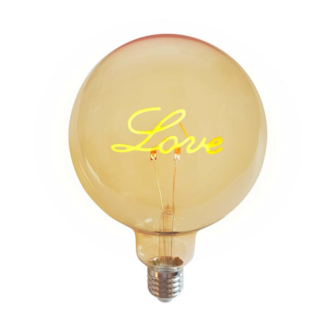 Ampoule LED mot Love E27 ambre D12,5 H18CM
