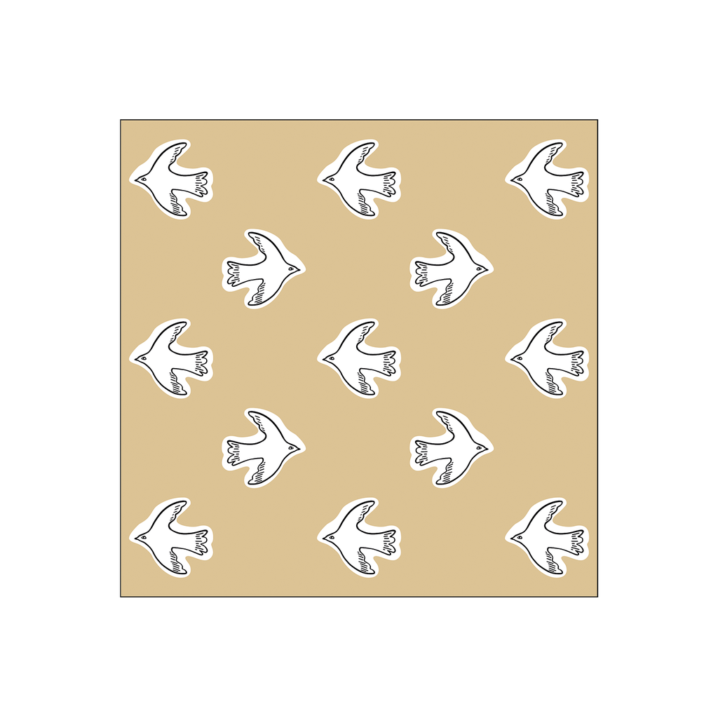 Serviette papier oiseaux beige x20