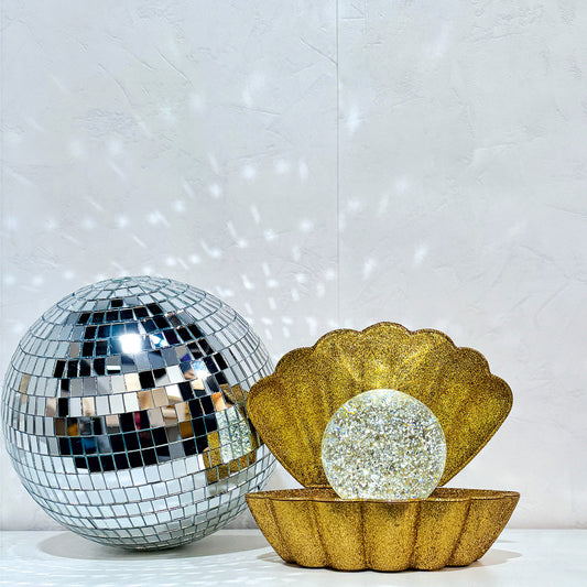 Lampe décorative Coki doré disco à piles