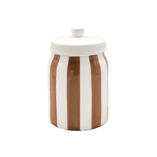Boîte pot rayure marron