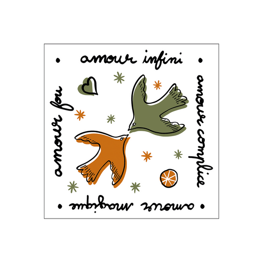 Serviette papier amour oiseaux x20