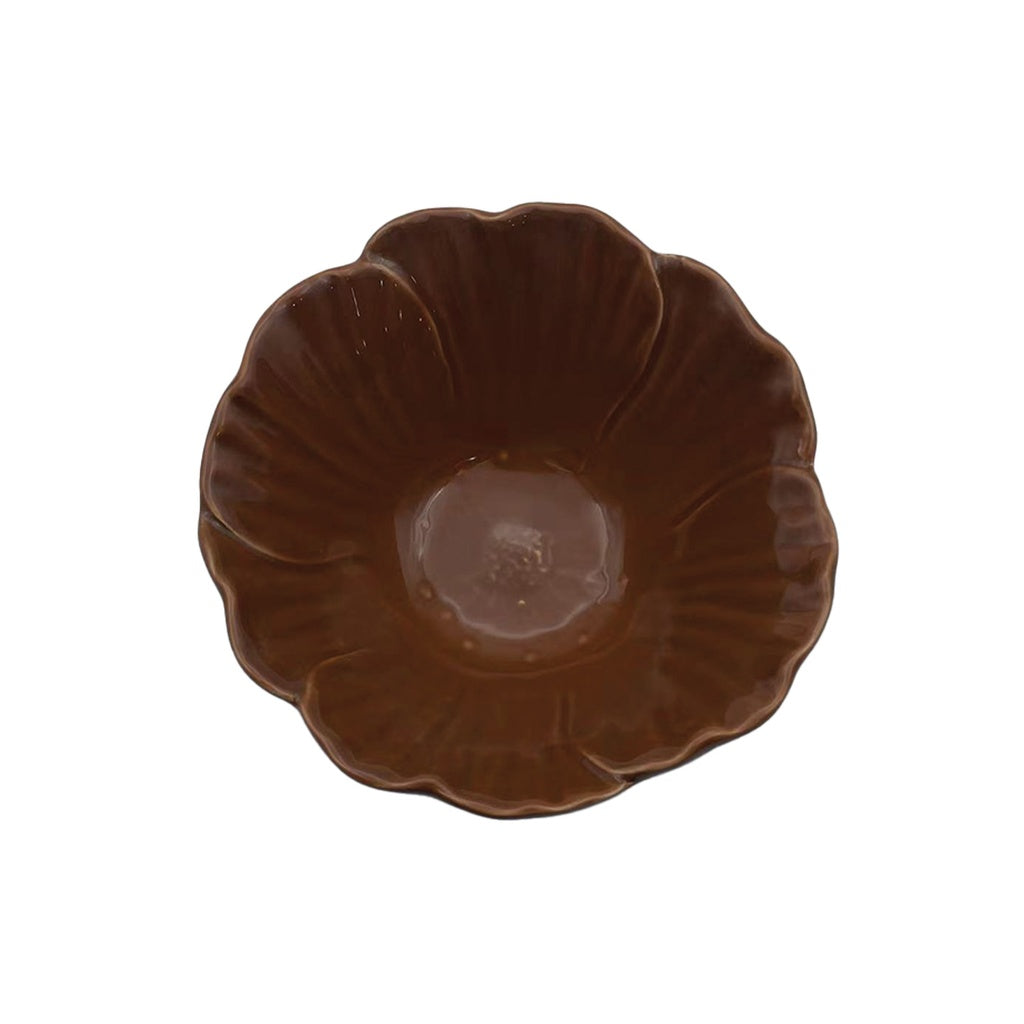 Coupelle Fleur blanc marron