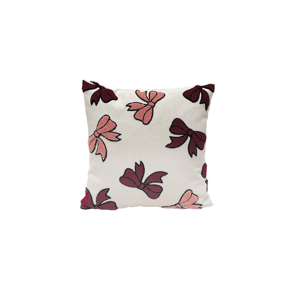 Coussin Influence nœuds rouge 40x40cm