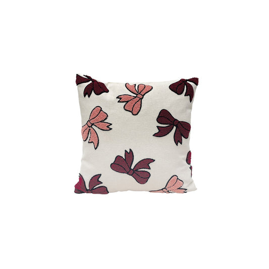 Coussin Influence nœuds rouge 40x40cm
