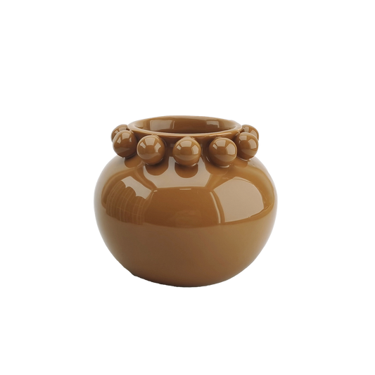 Vase bouly brun