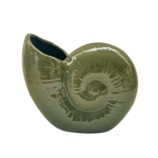 Vase ceramique Coquillage kaki