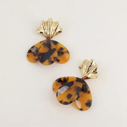 Boucles 3 pétales léopard