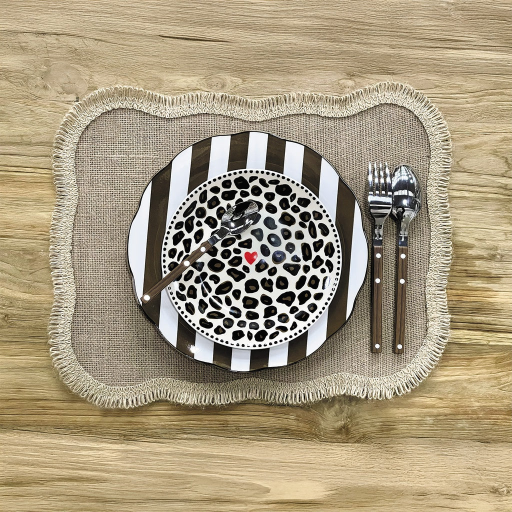 Set de 4 assiettes dessert léopard