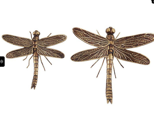 Lot de 2 libellules doré