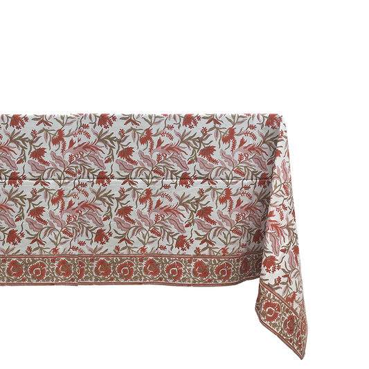Nappe print rectangle herbe orange 150x260cm