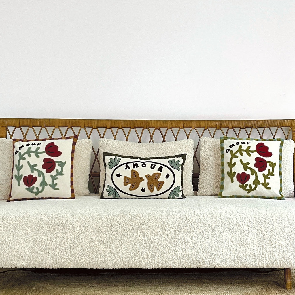 Coussin Influence oiseaux amour