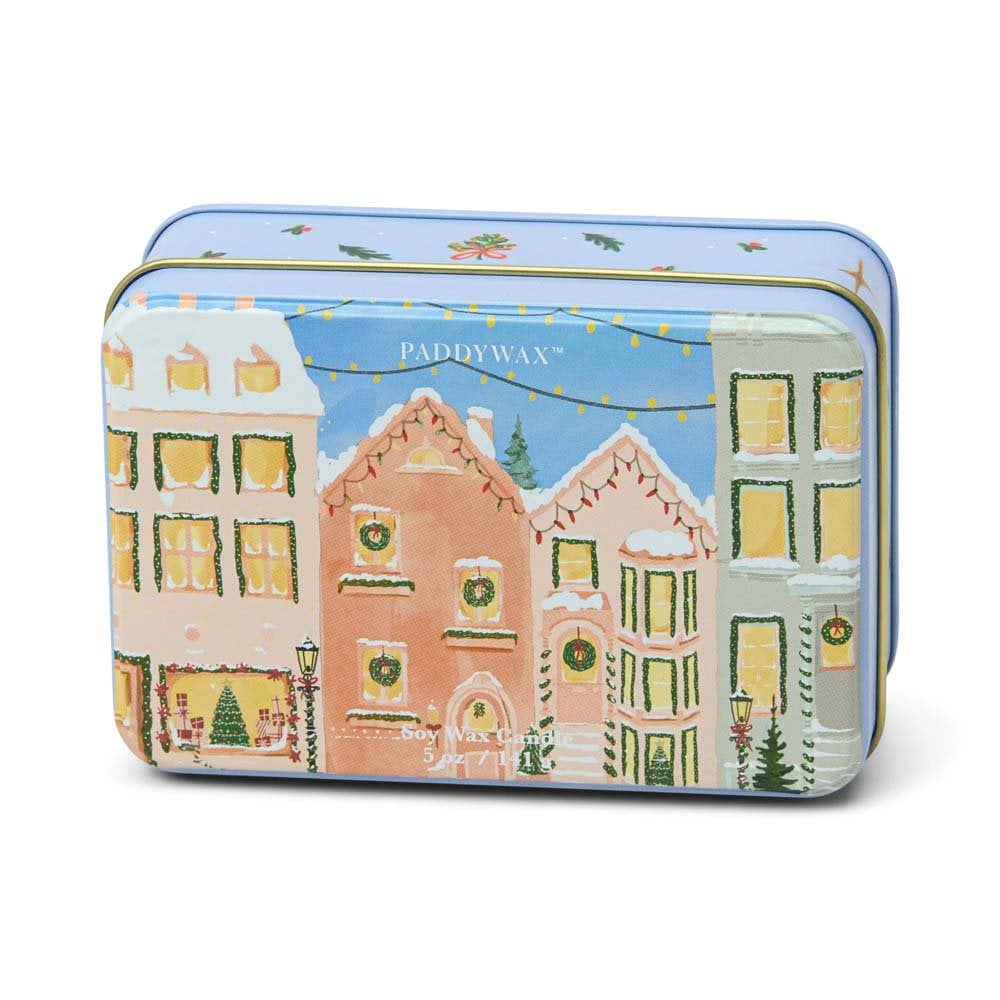 Bougie en étain Christmas Village Gingerbread & Vanilla Scented Candle