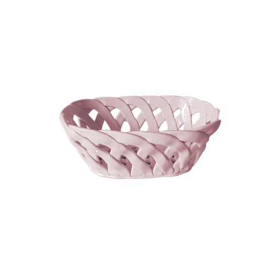 Panier ceramic rectangle rose pm