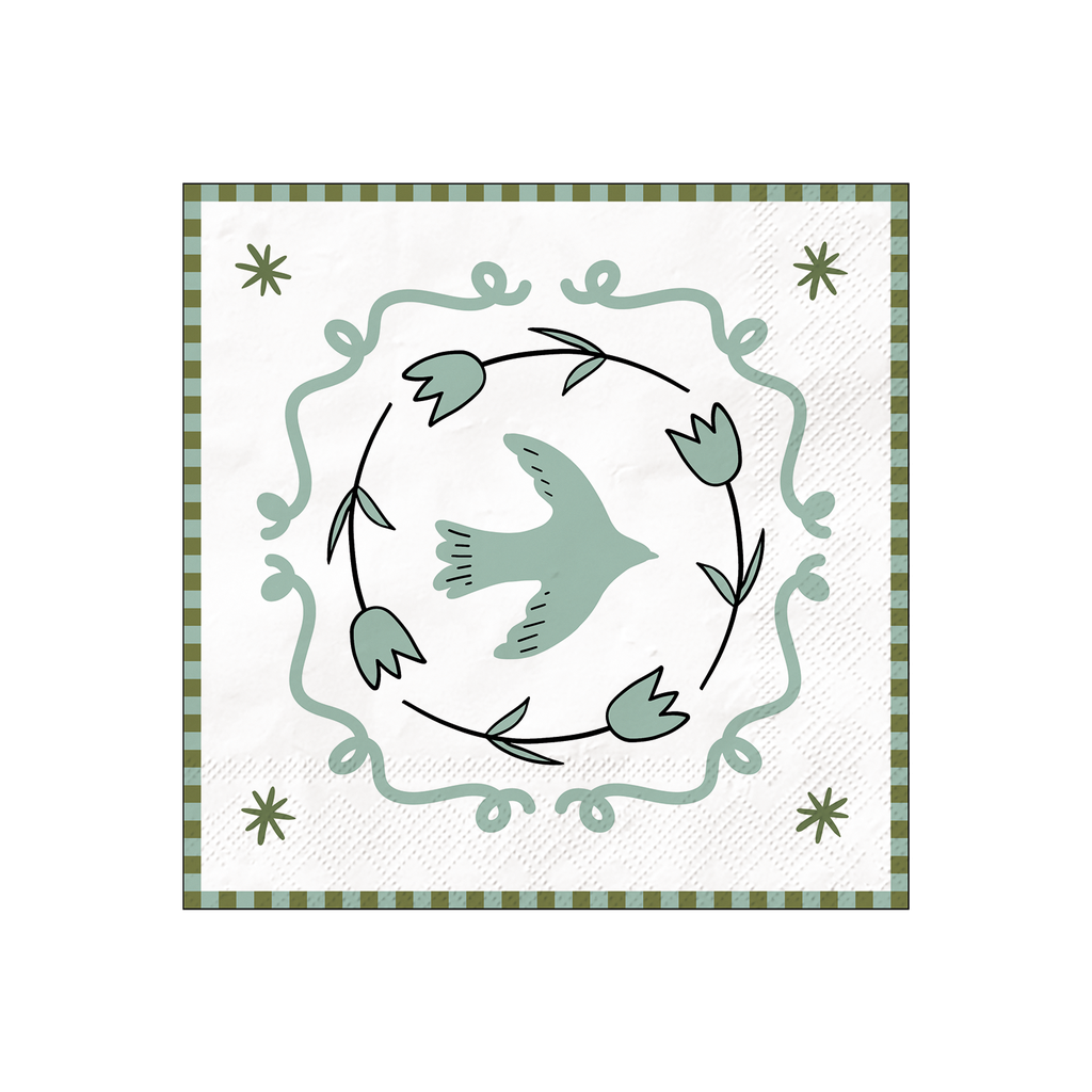 Serviette papier colombe bleu x20