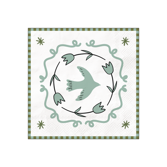 Serviette papier colombe bleu x20