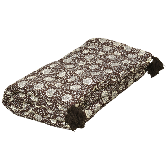 Sofa cover print pipar marron rembourré 80x200cm