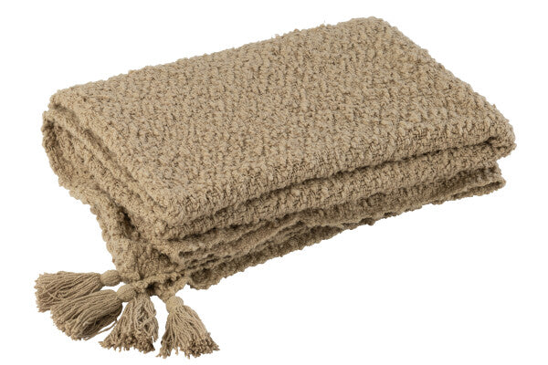 Plaid Floches Coton Beige Foncé