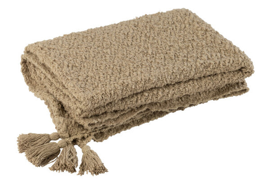 Plaid Floches Coton Beige Foncé