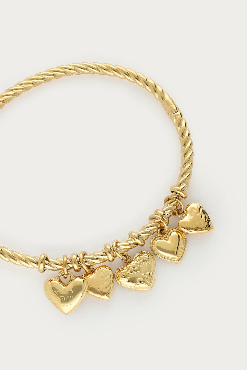 Bracelet jonc Candy avec cœurs