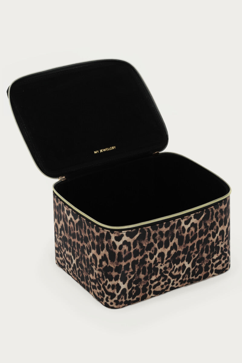 Trousse de toilette imprimée léopard