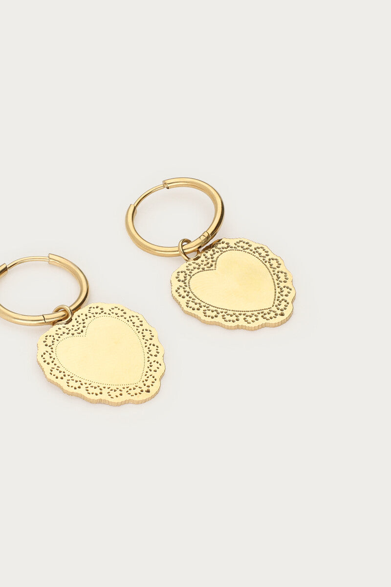 Boucles d'oreilles Love à maxi charm cœur
