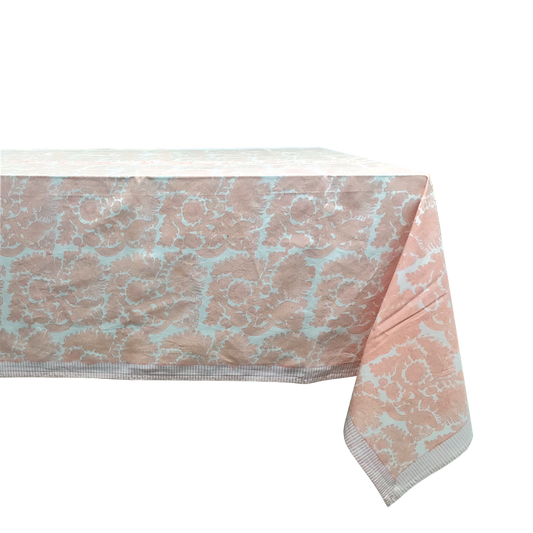 Nappe print rectangle oiseau rose 150x260cm