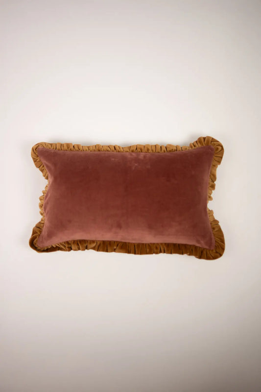 coussin Doris rouille/camel 30x50cm