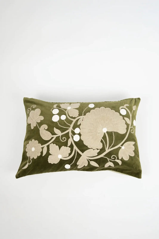Coussin Sabina vert 40x60