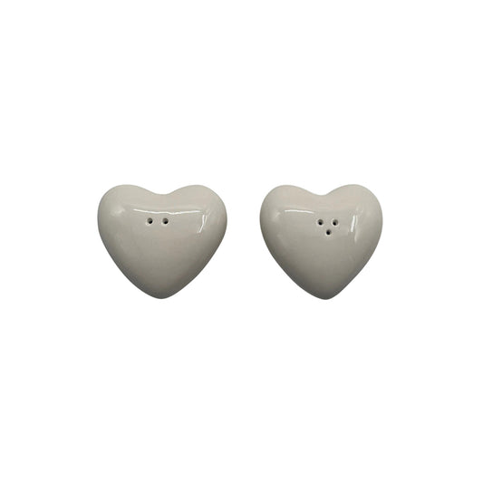 Set de sel et poivre cœur écru