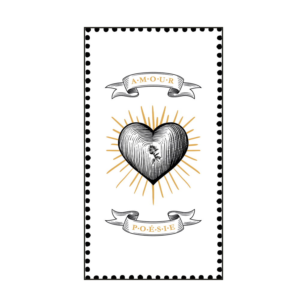 Serviette papier rectangle amour poésie x15