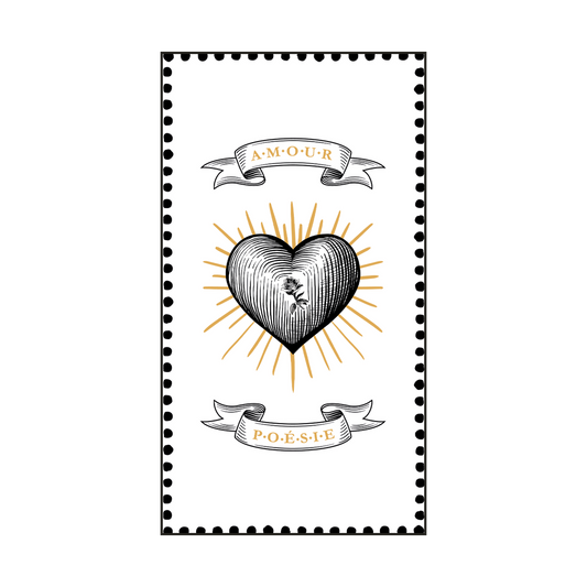 Serviette papier rectangle amour poésie x15