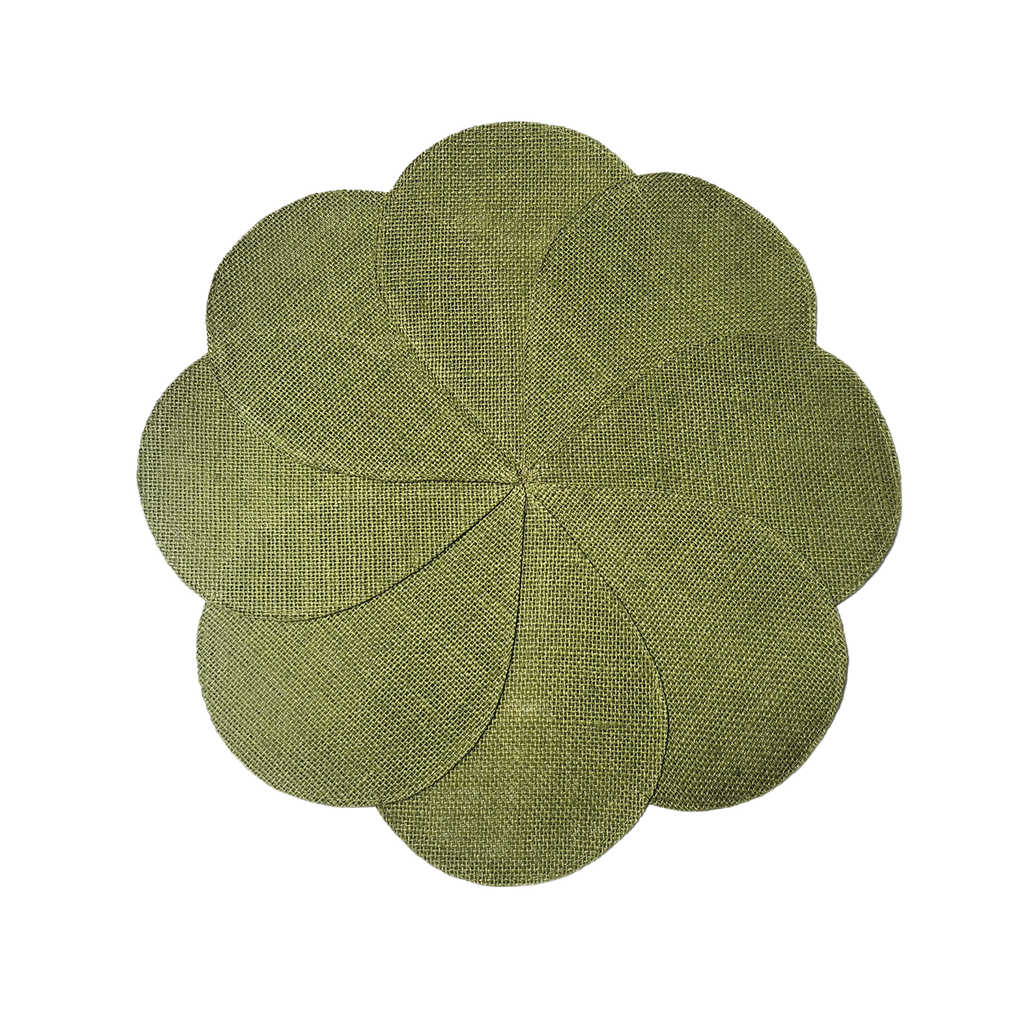 Set de table rond jute vert