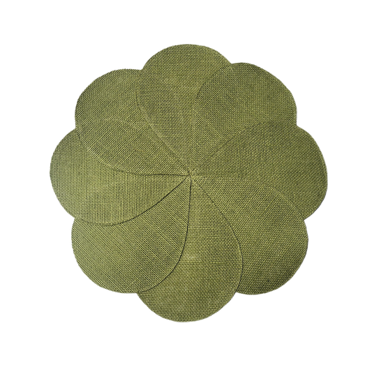 Set de table rond jute vert