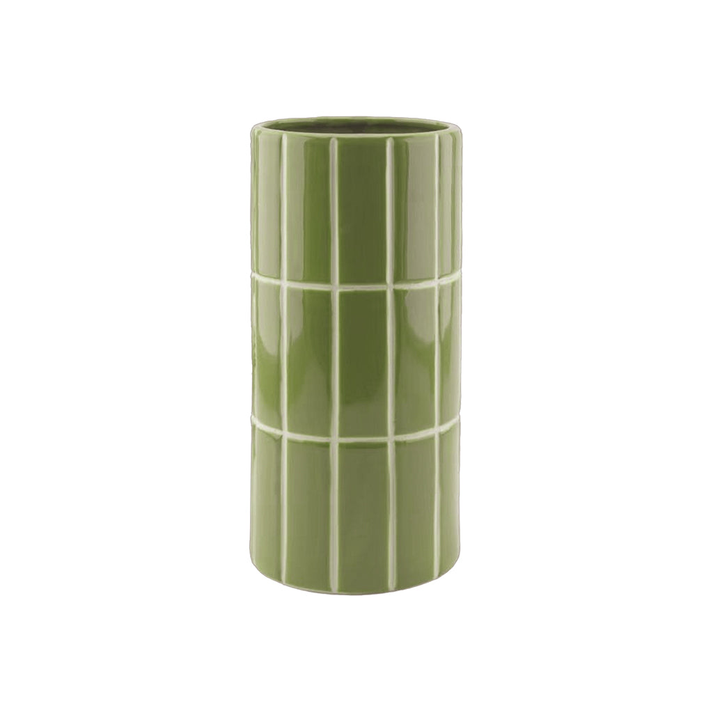 Vase carrelage kaki